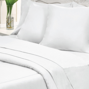 jgo sabanas triset bresia premium con vivo raso blanco. medidas 1.6 x 2